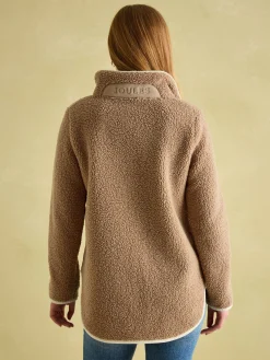 Aldeburgh Tan Brown Quarter Zip Fleece<Joules Hot