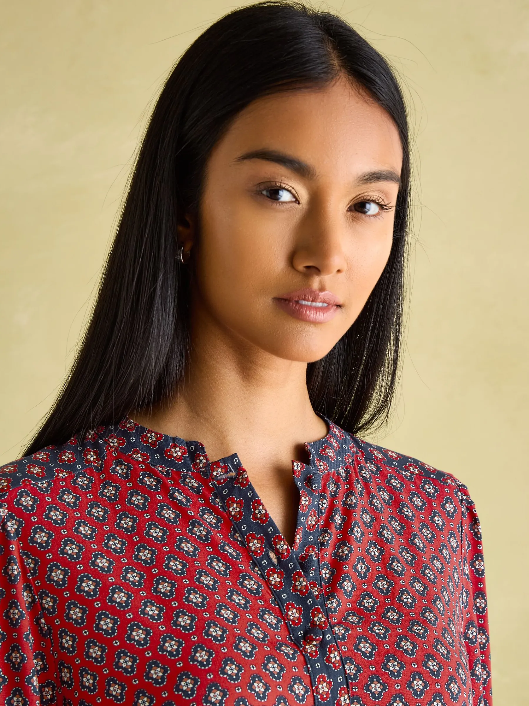 Aster Red and Navy Tie Waist Midi Dress<Joules Outlet