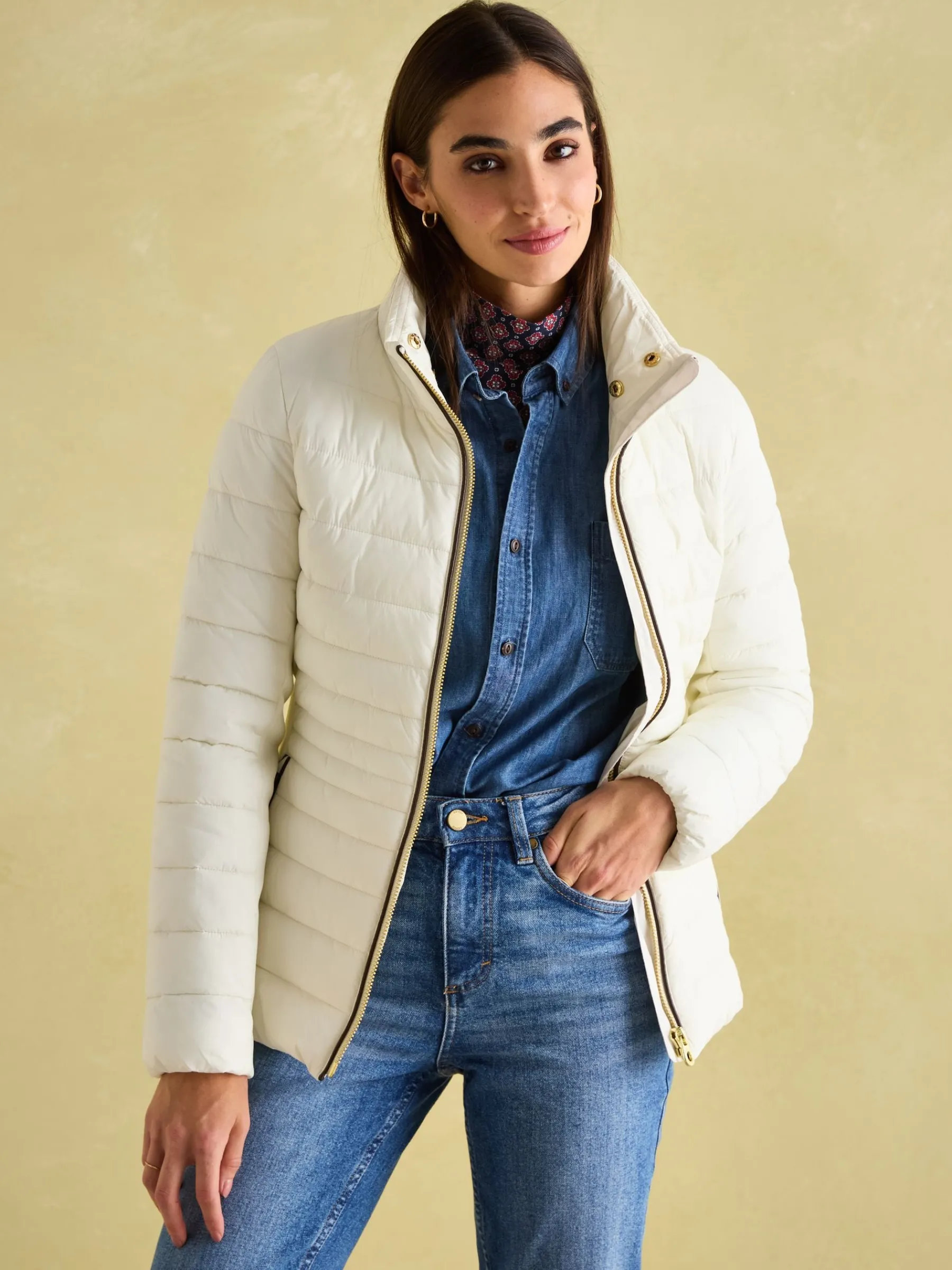 Beckley Padded Showerproof Jacket with Faux Fur Trim<Joules Best