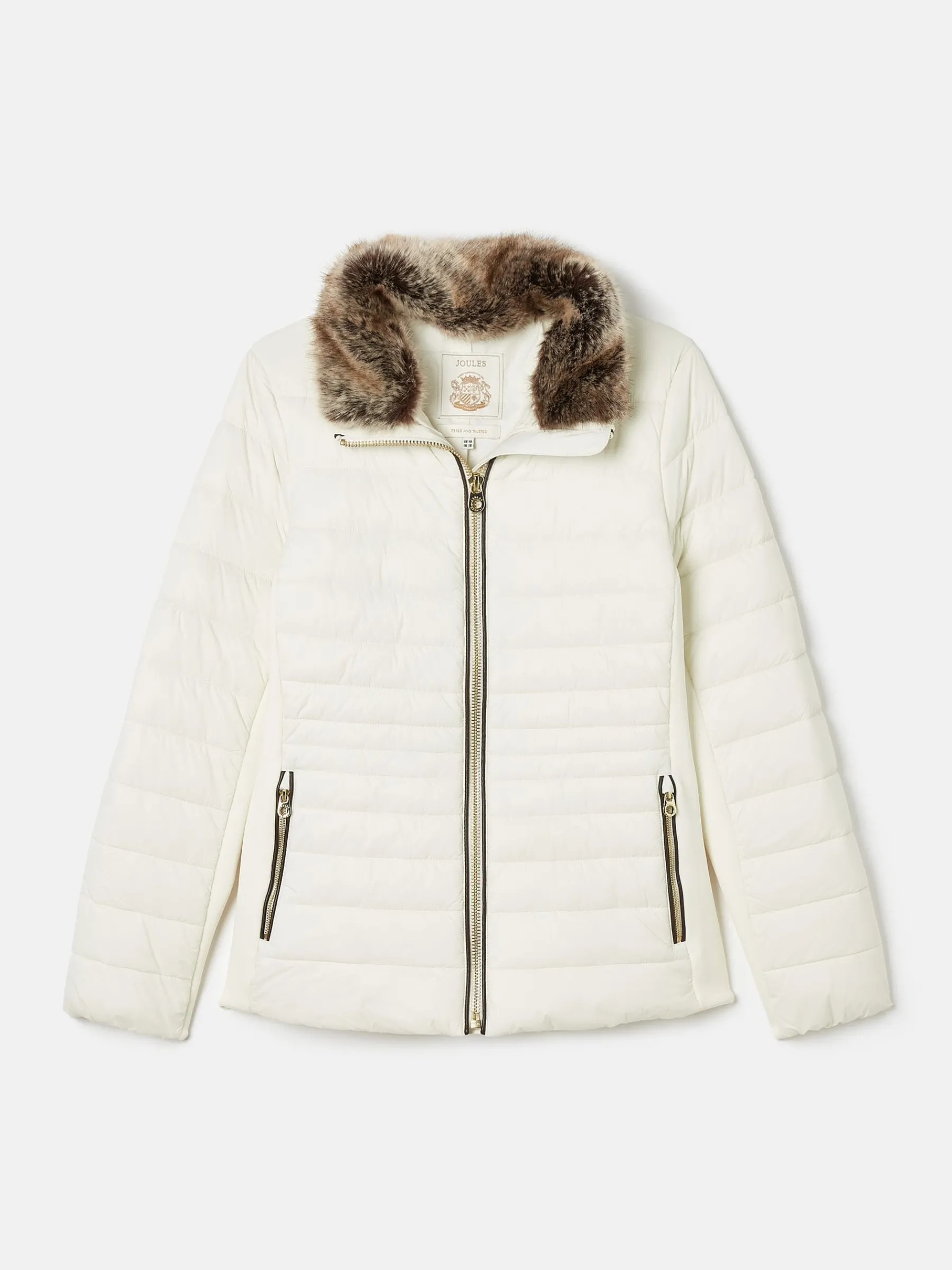 Beckley Padded Showerproof Jacket with Faux Fur Trim<Joules Best