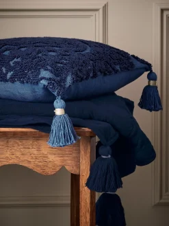 100% Cotton Paisley Tufted Cushion<Joules Hot