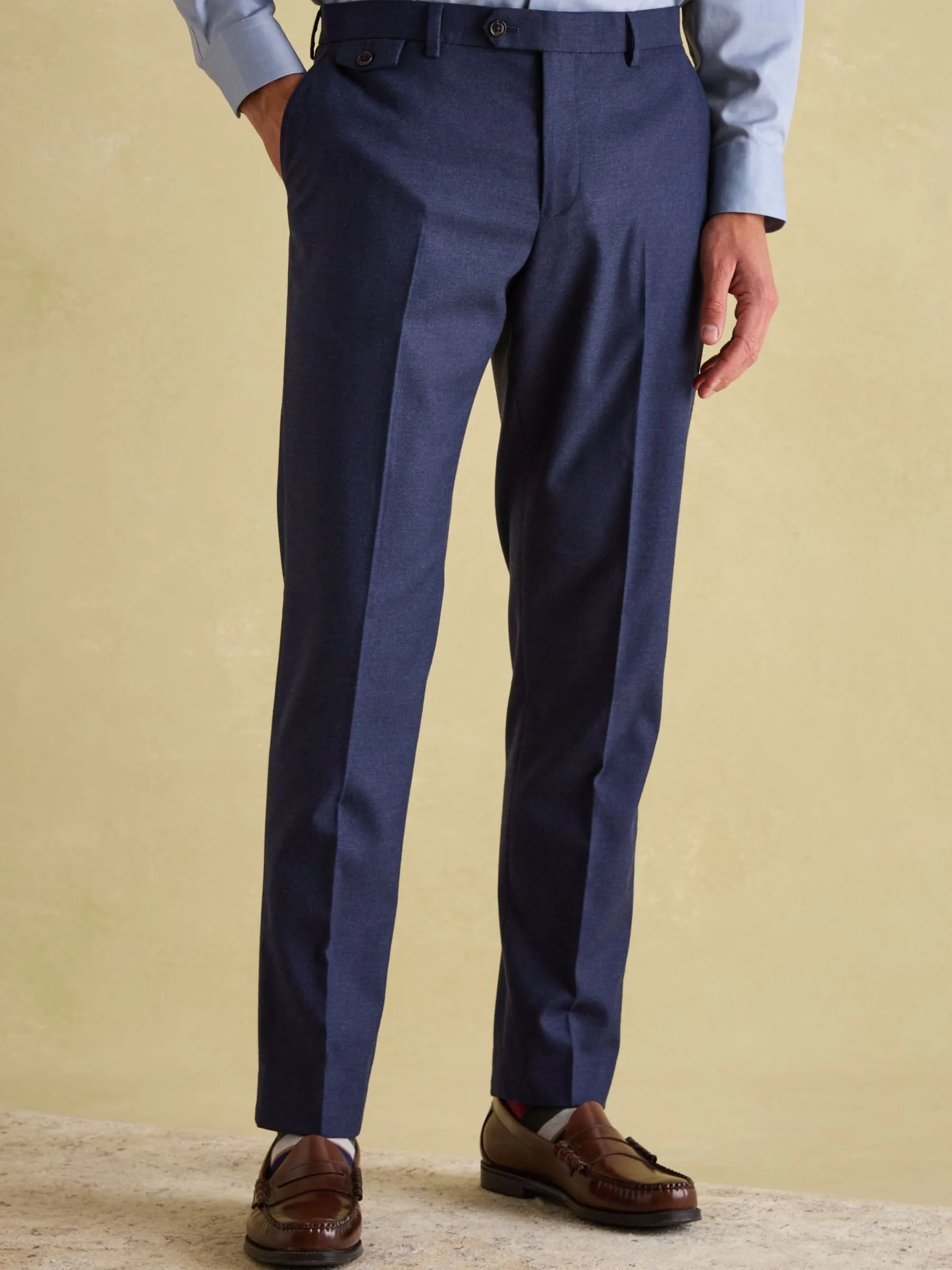 Slim Fit Flannel Suit Trousers<Joules Clearance
