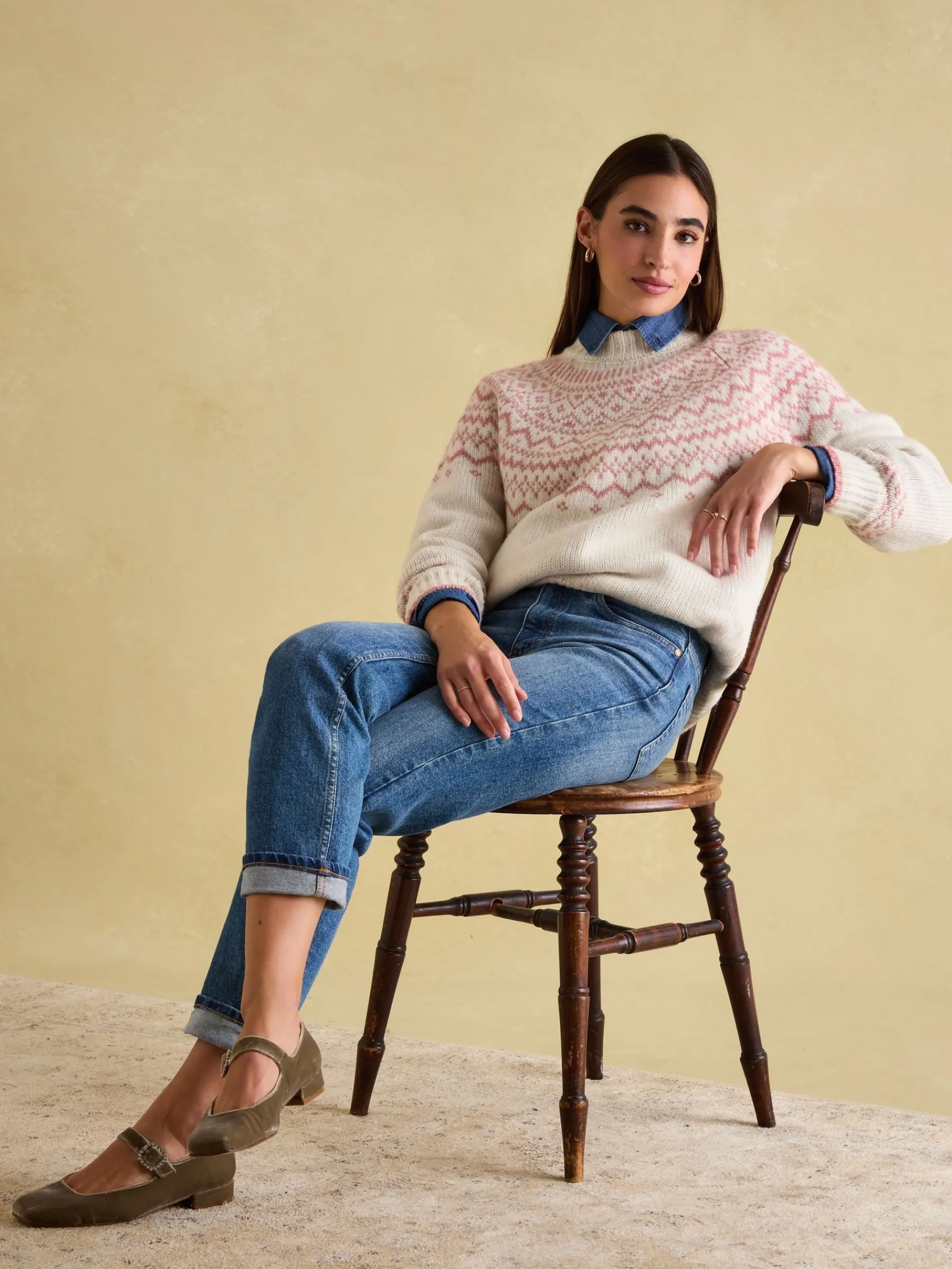 Charlotte Crew Neck Fair Isle Jumper<Joules Sale