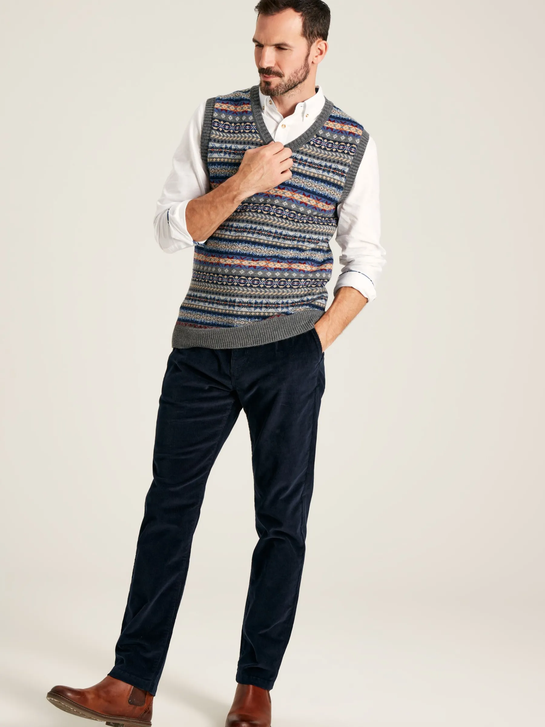 Cord Navy Blue Straight Leg Corduroy Trousers<Joules Hot
