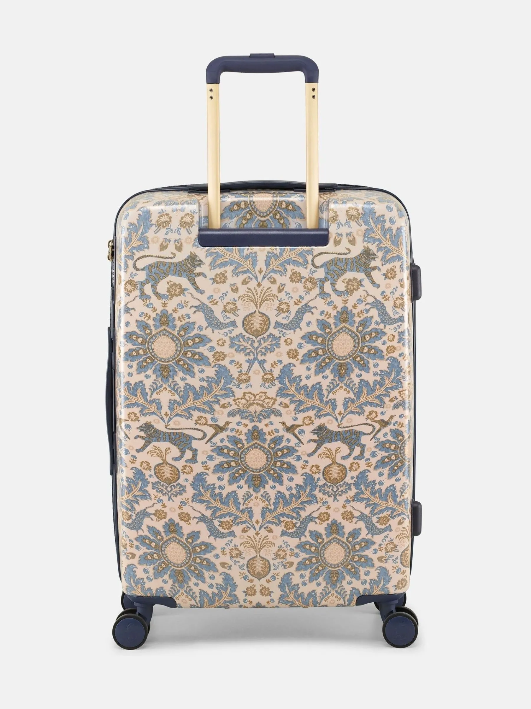 Damask Print Medium Four Wheel Hard Shell Suitcase<Joules Clearance