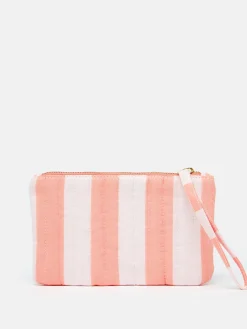 Daphne Pink & Orange Striped Wrist Purse<Joules Hot