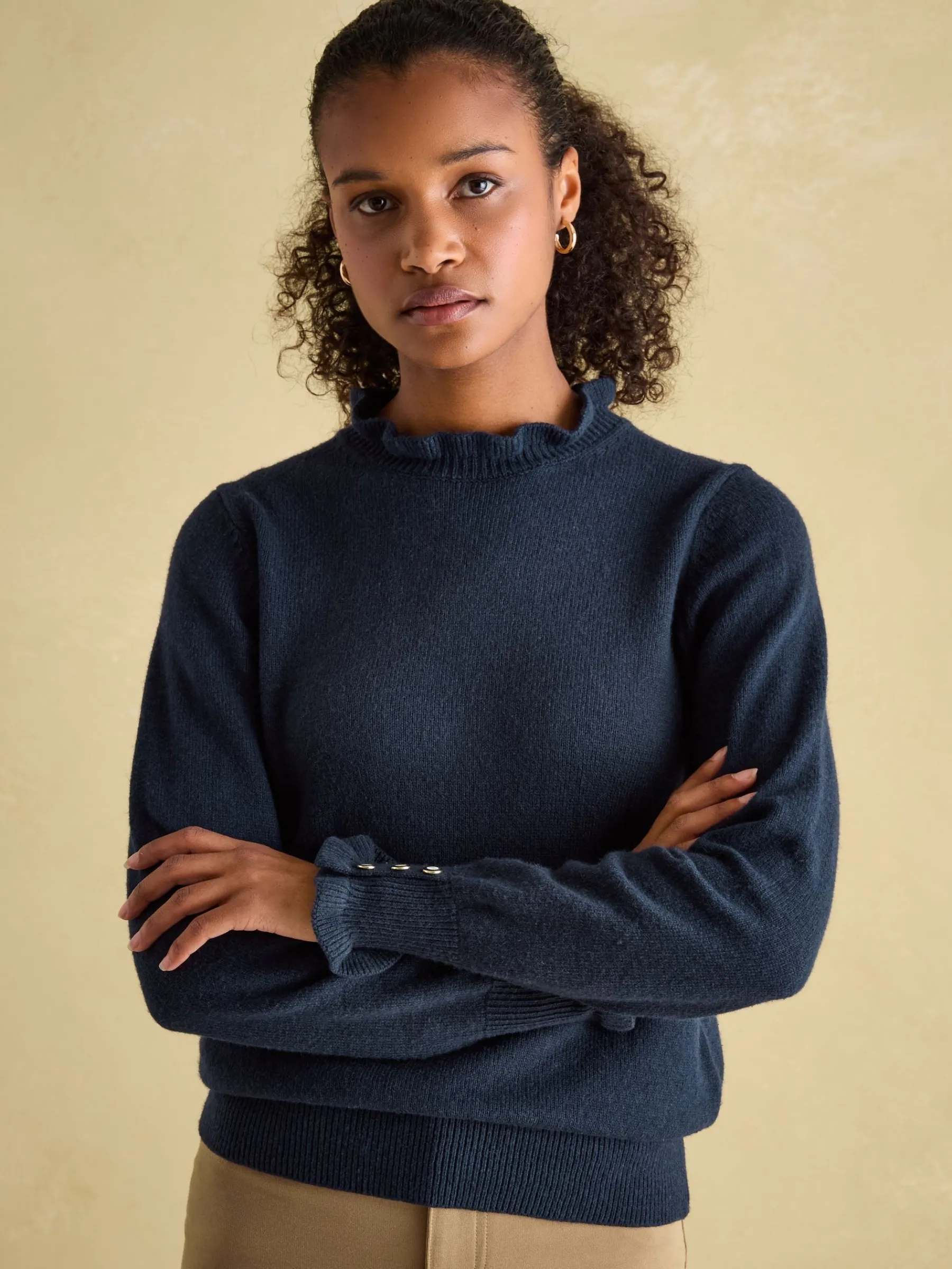 Edith Frill Neck Jumper<Joules
