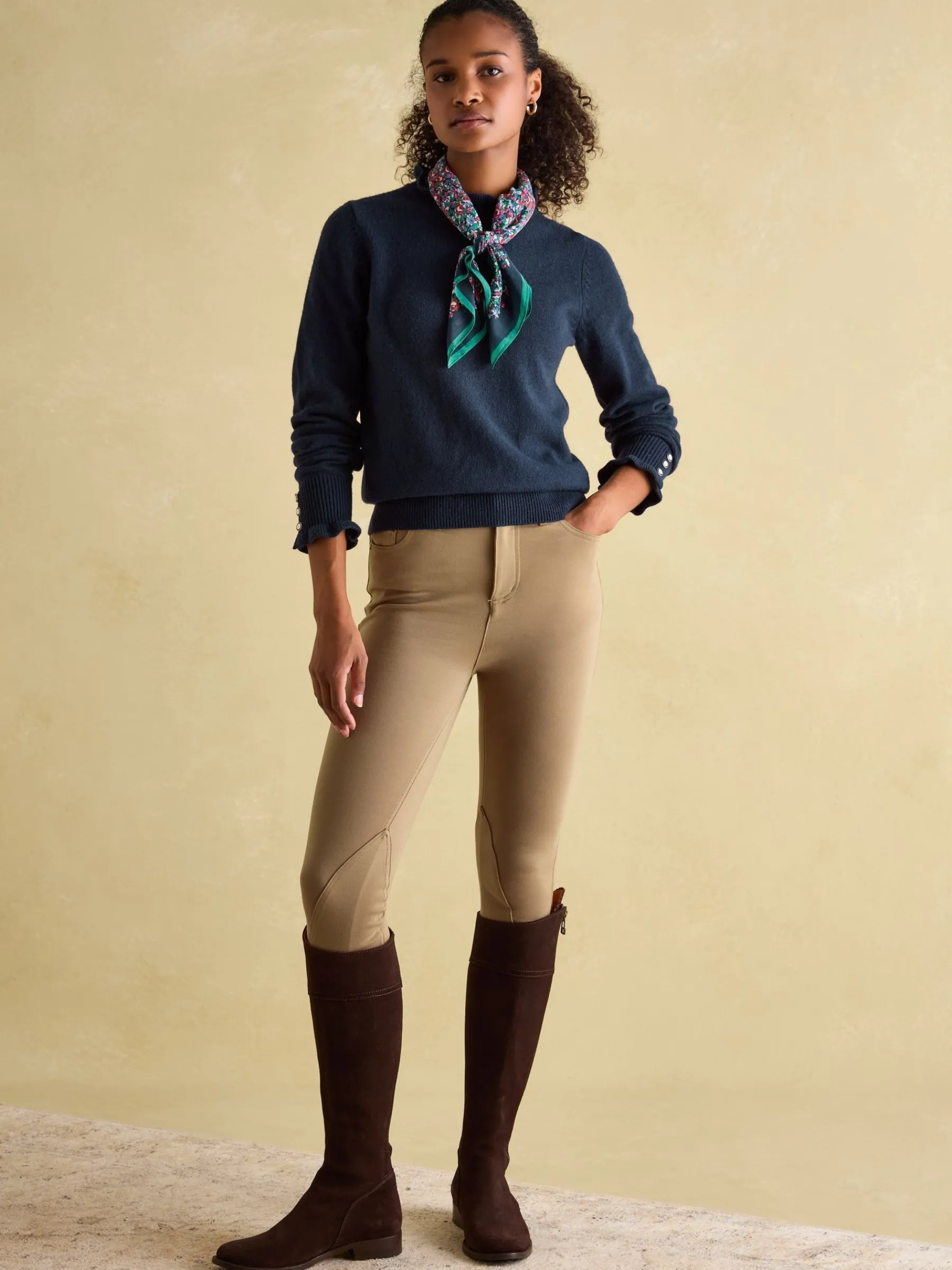 Edith Frill Neck Jumper<Joules