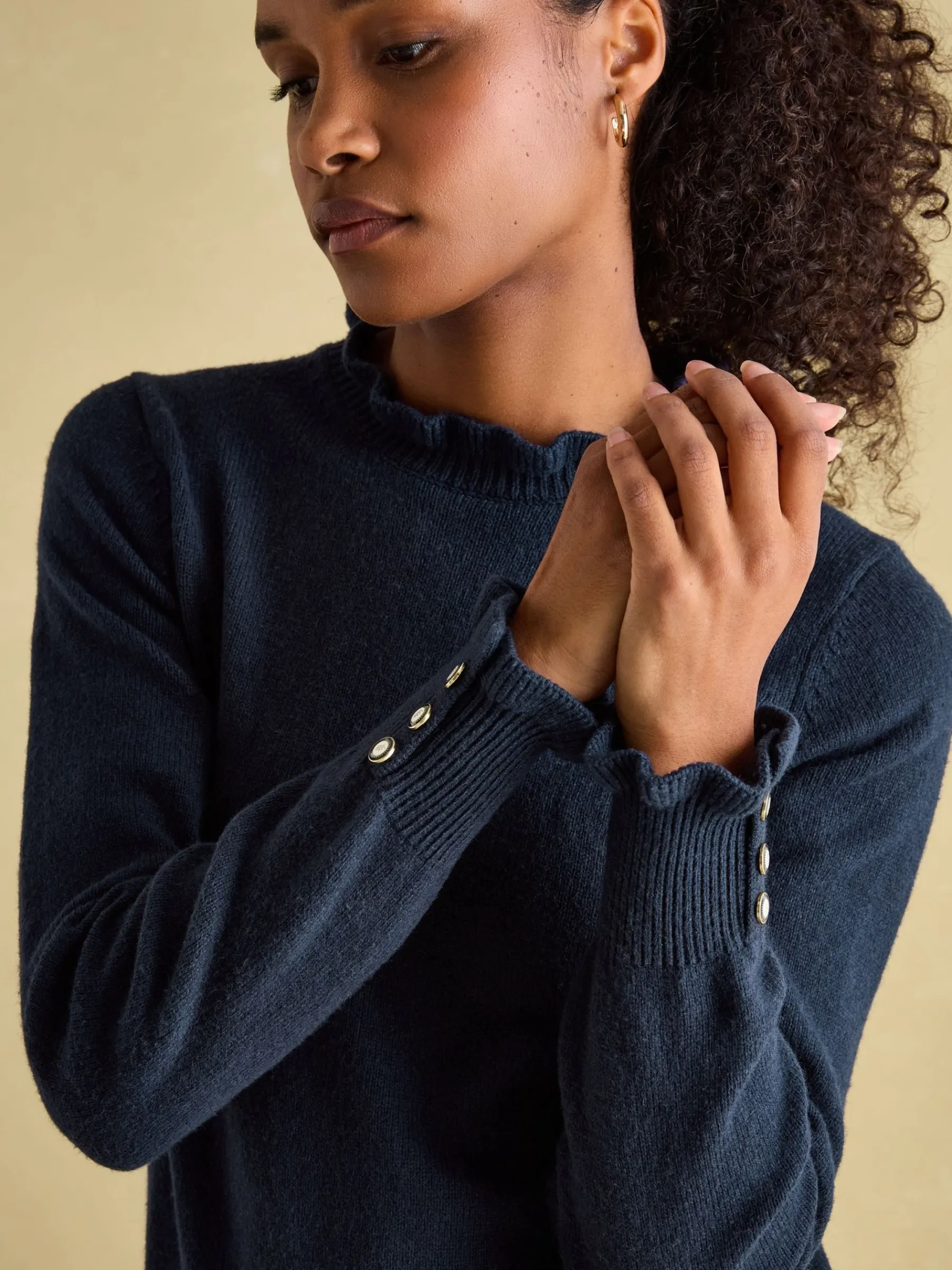 Edith Frill Neck Jumper<Joules