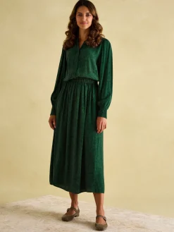 Elena Green Paisley Button Down Maxi Dress<Joules Best