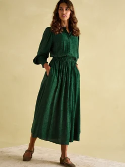 Elena Green Paisley Button Down Maxi Dress<Joules Best