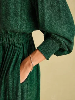 Elena Green Paisley Button Down Maxi Dress<Joules Best