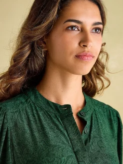 Elena Green Paisley Button Down Maxi Dress<Joules Best