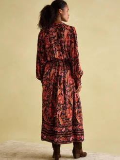 Elena Navy Floral Button Down Maxi Dress<Joules Best