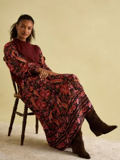 Elena Navy Floral Button Down Maxi Dress<Joules Best