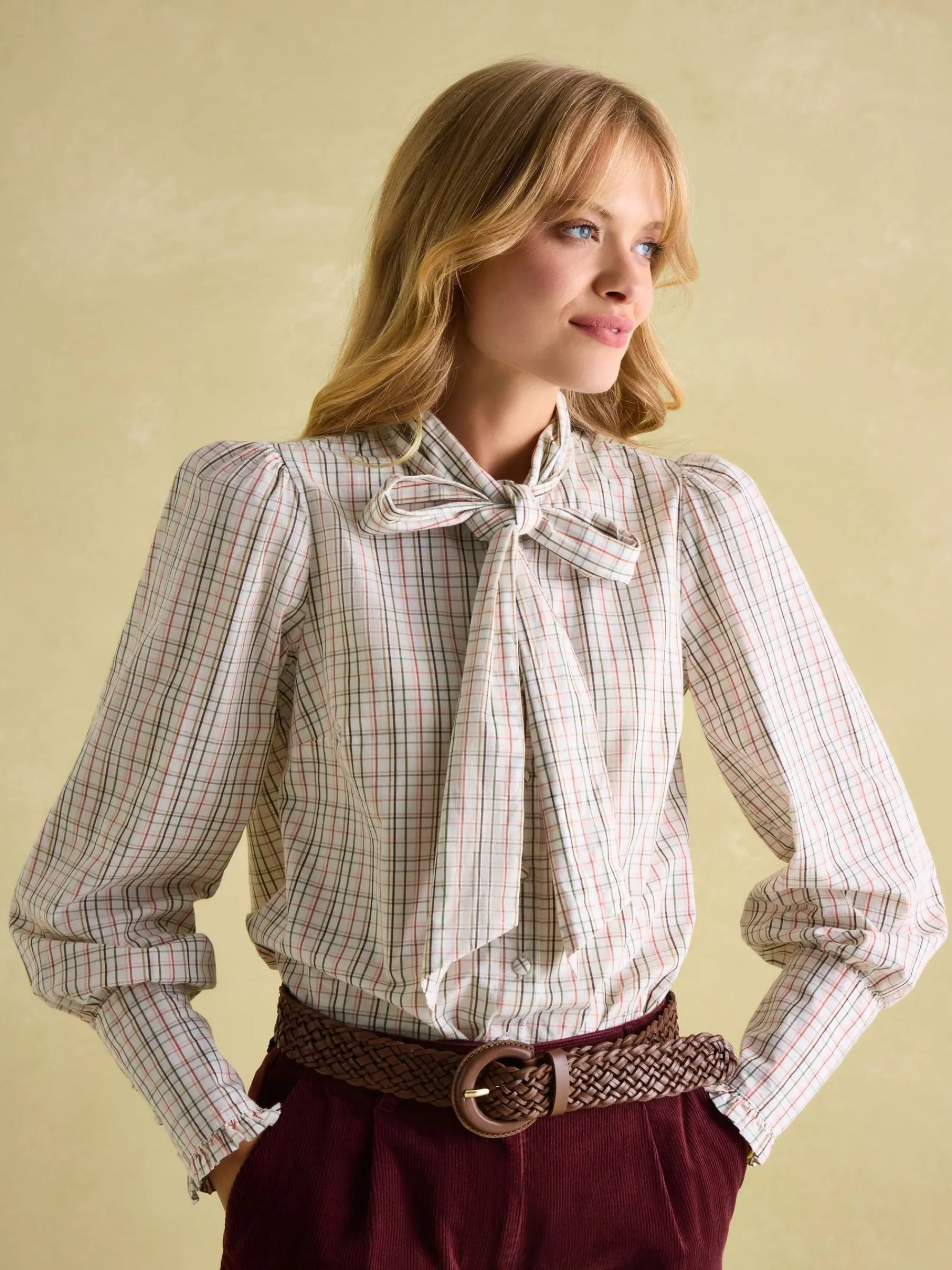 Everly Tie Neck Blouse<Joules Clearance