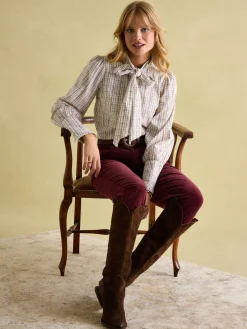 Everly Tie Neck Blouse<Joules Clearance