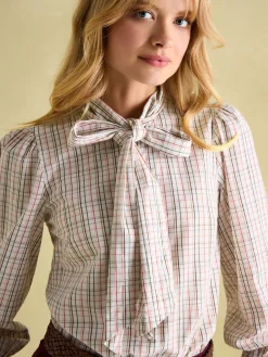 Everly Tie Neck Blouse<Joules Clearance