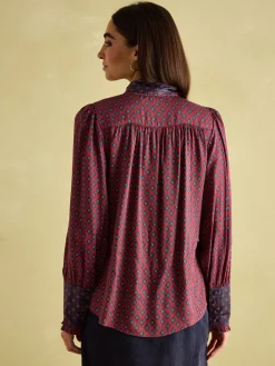 Everly Tie Neck Blouse<Joules Outlet