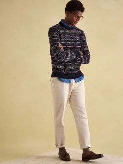 Fair Isle Crew Neck Jumper Contains Merino Wool<Joules Best