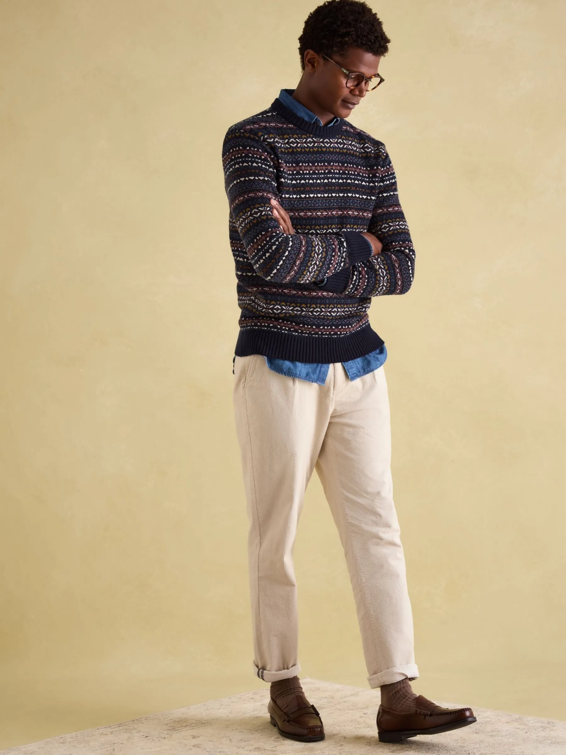 Fair Isle Crew Neck Jumper Contains Merino Wool<Joules Best