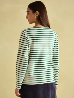 Festive Harbour Boat Neck Breton Top<Joules