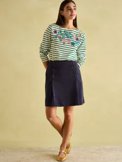 Festive Harbour Boat Neck Breton Top<Joules