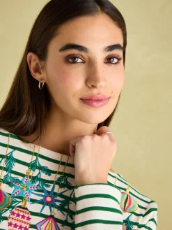 Festive Harbour Boat Neck Breton Top<Joules