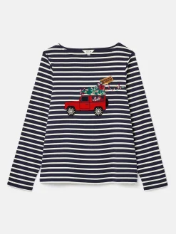 Festive Harbour Boat Neck Breton Top<Joules Online