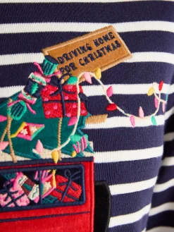 Festive Harbour Boat Neck Breton Top<Joules Online