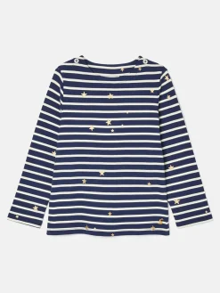 Girls' Harbour Navy Blue Long Sleeve Top<Joules Outlet