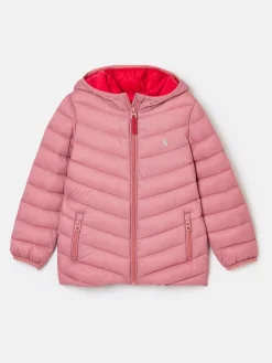 Girls' Kinnaird Light Pink Showerproof Padded Coat<Joules Clearance