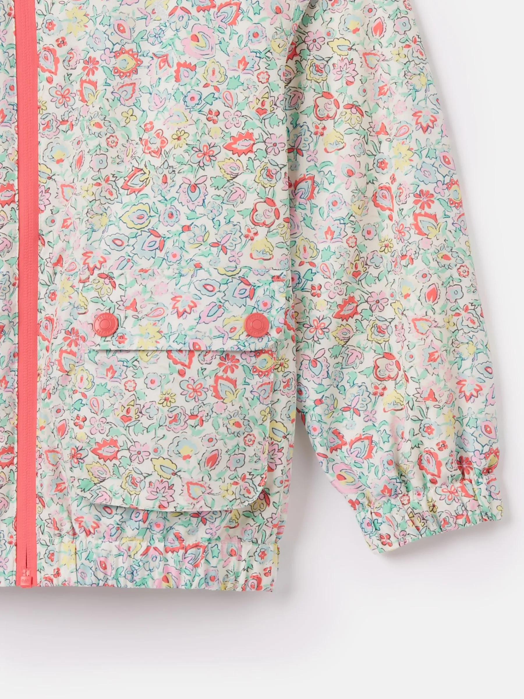 Girls' Windbreaker Multi Floral Waterproof Raincoat<Joules Online