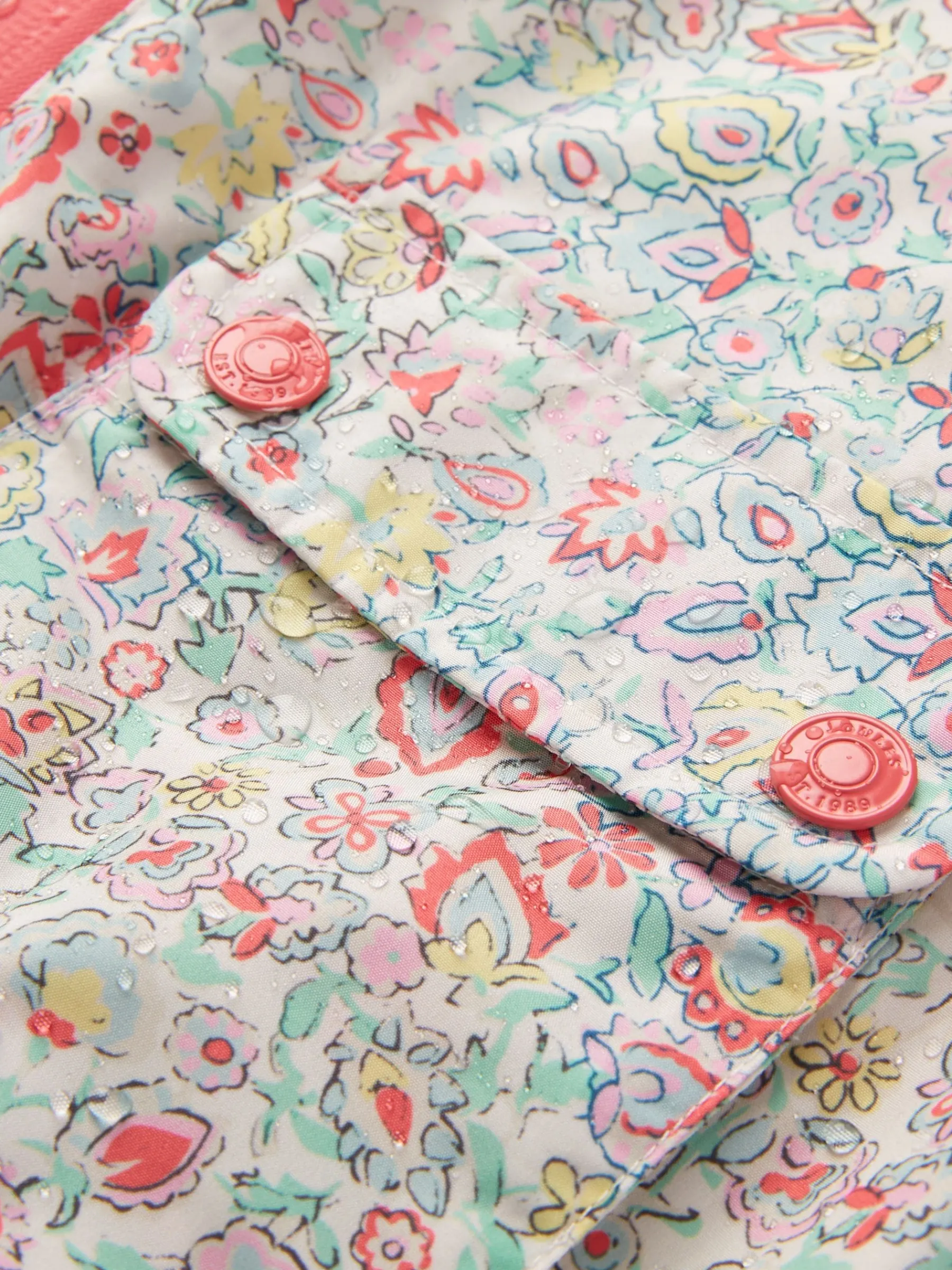 Girls' Windbreaker Multi Floral Waterproof Raincoat<Joules Online