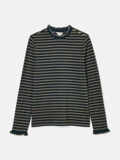 Grace Navy sparkle Long Sleeve Jersey Top<Joules New