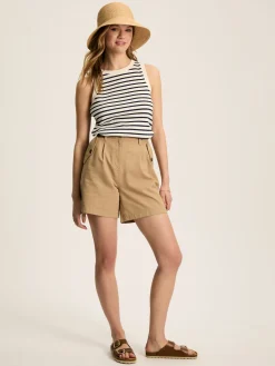 Harbour Cream & Navy Striped Jersey Vest<Joules