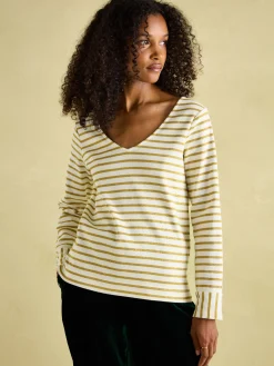 Harbour V-Neck Jersey Top<Joules Discount