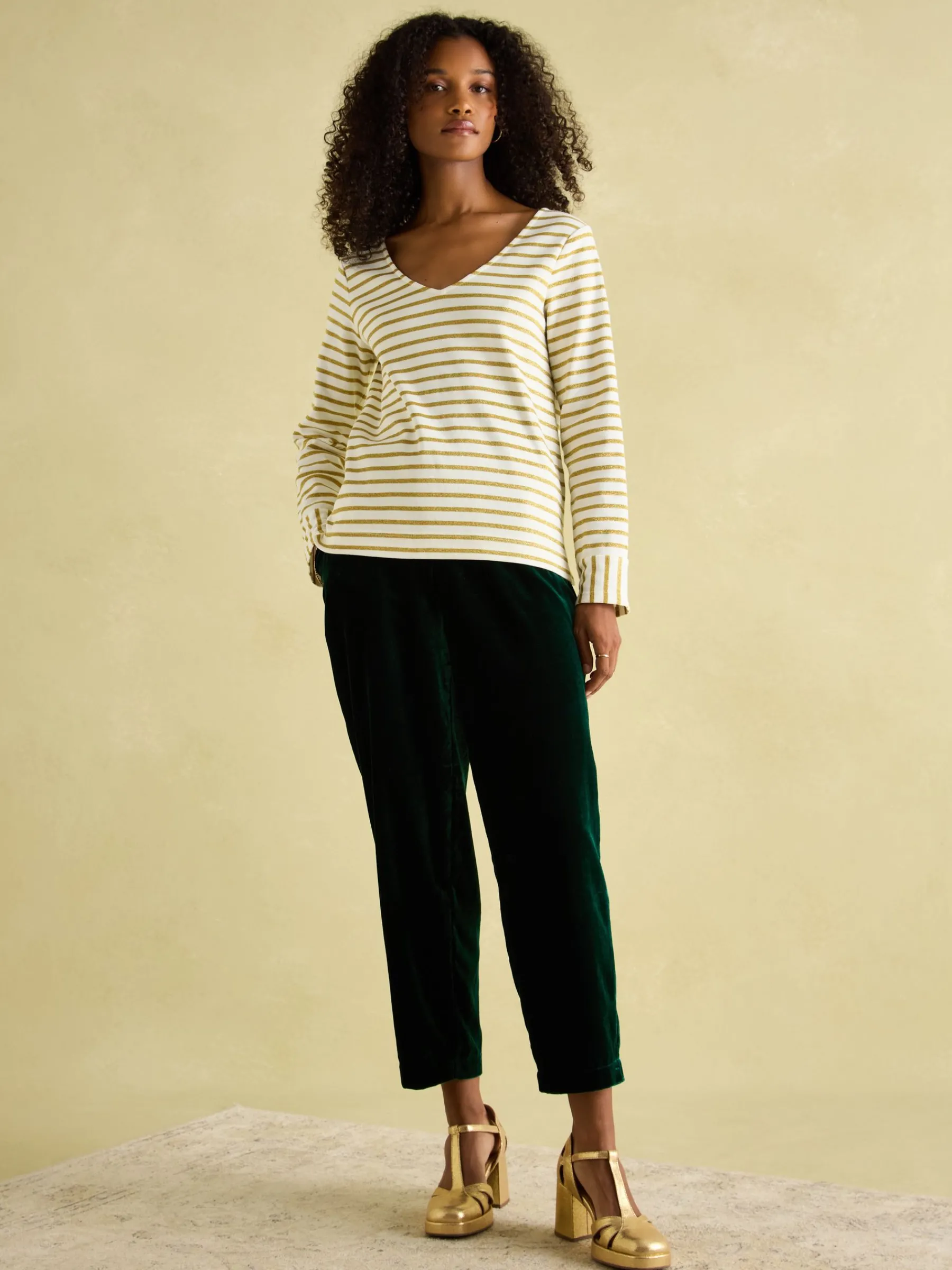 Harbour V-Neck Jersey Top<Joules Discount