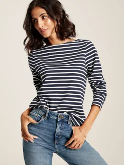 Harbour Navy Blue Long Sleeve Breton Top<Joules Hot
