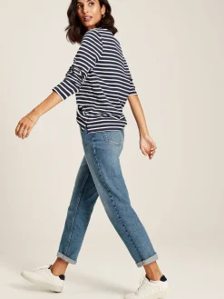 Harbour Navy Blue Long Sleeve Breton Top<Joules Hot