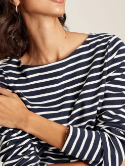 Harbour Navy Blue Long Sleeve Breton Top<Joules Hot