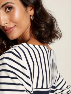 Harbour Navy Hotchpotch Long Sleeve Breton Top<Joules Sale