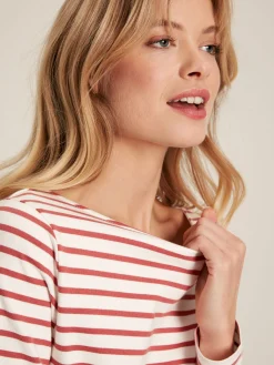 Harbour Pink Striped Long Sleeve Breton Top<Joules Clearance