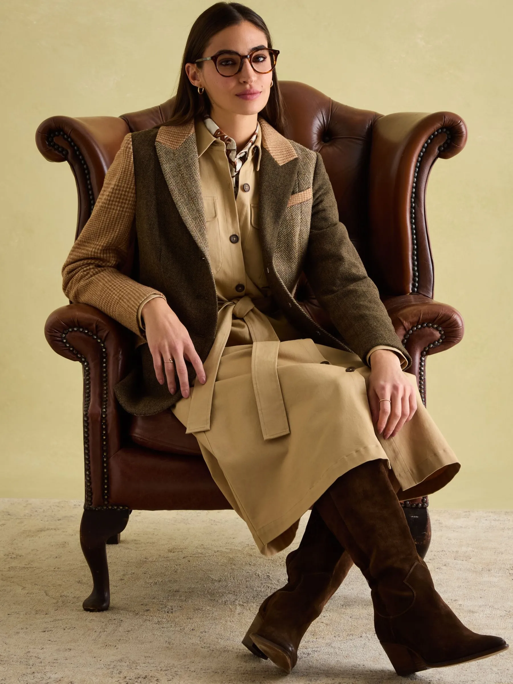 Harlow Hotchpotch Tweed Blazer<Joules Online