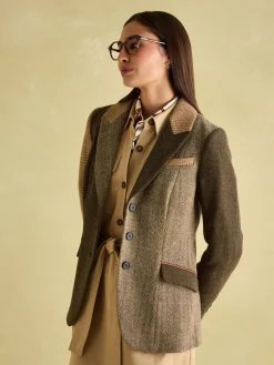 Harlow Hotchpotch Tweed Blazer<Joules Online