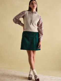 Harper Cream Floral Pussybow Tie Blouse<Joules Clearance