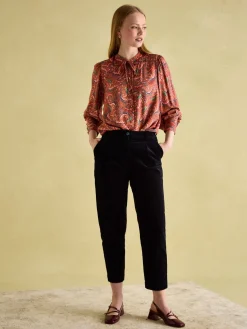 Harper Red Paisley Pussybow Tie Blouse<Joules Best
