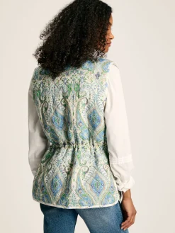 Hatfield Blue Paisley Cotton Quilted Gilet<Joules Hot