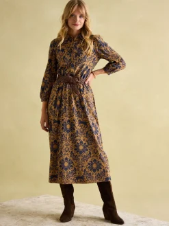 Hazel Brown Floral Jersey Shirt Dress<Joules Sale