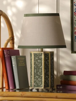 Helmingham Green Printed Claw Foot Table Lamp<Joules Clearance
